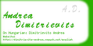 andrea dimitrievits business card